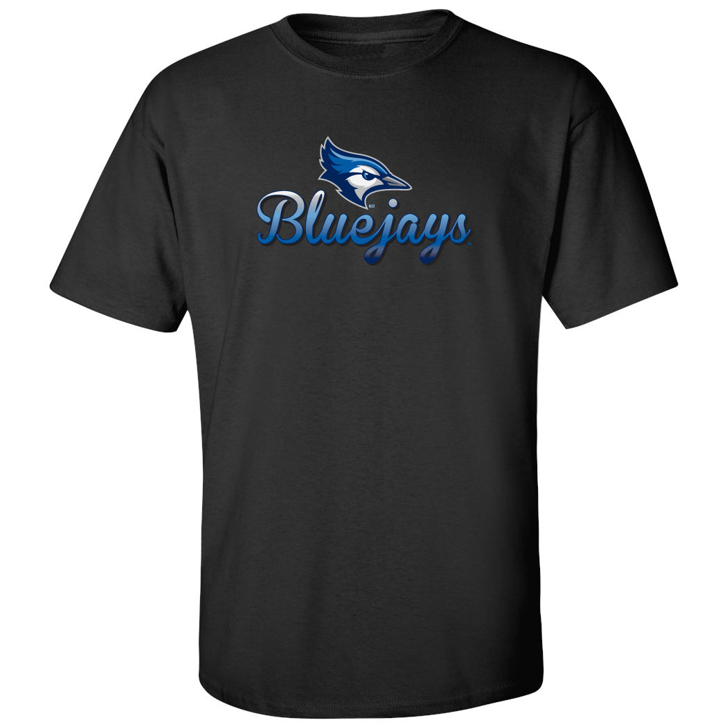 Creighton Bluejays Tee Shirt - Script Bluejays Full Color Fade