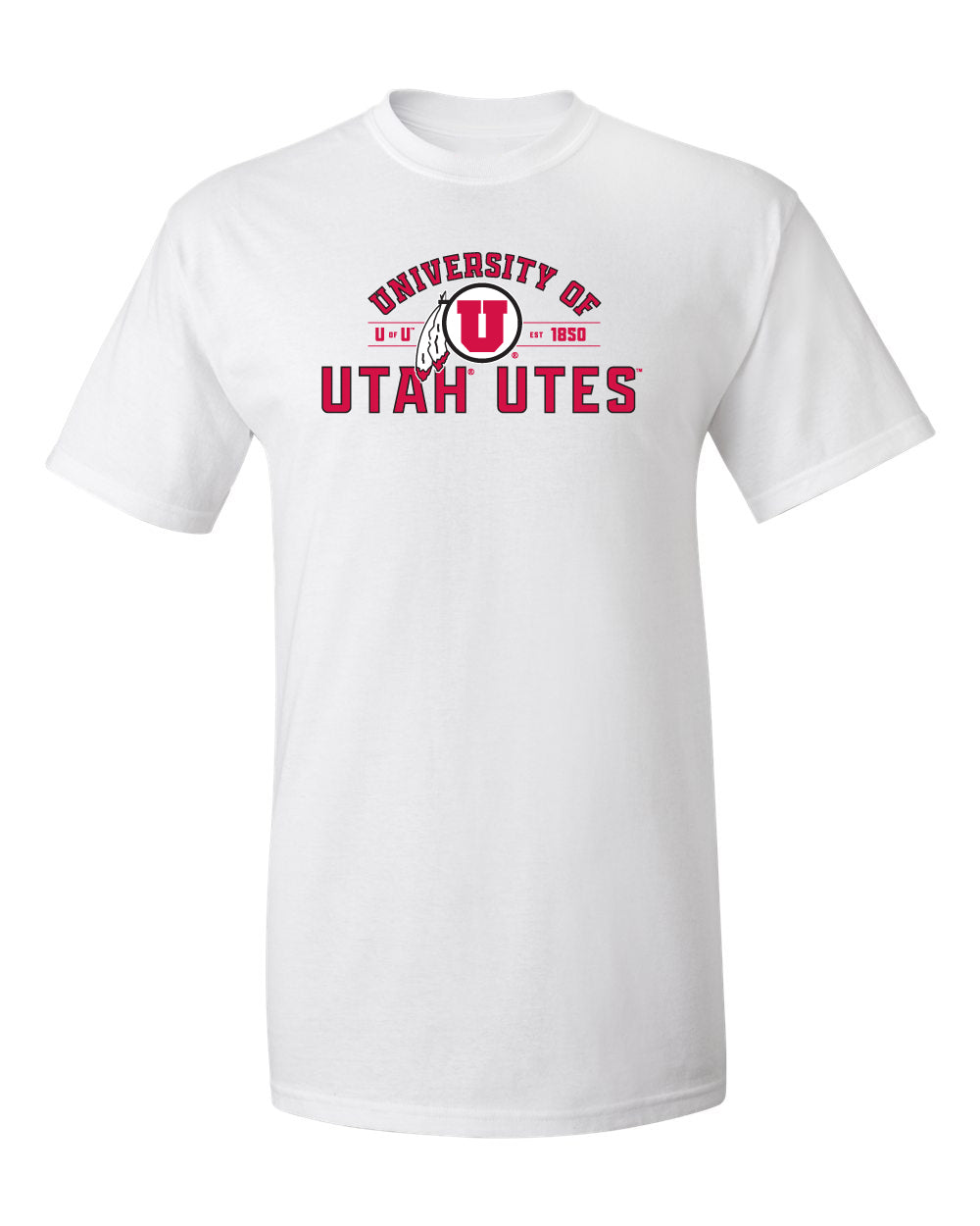 Utah Utes Tee Shirt - U of U Arch with Circle Feather Logo