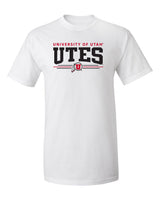 Utah Utes Tee Shirt - Arch Utes 3 Stripe Logo