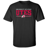 Utah Utes Tee Shirt - Arch UTES 3 Stripe Logo