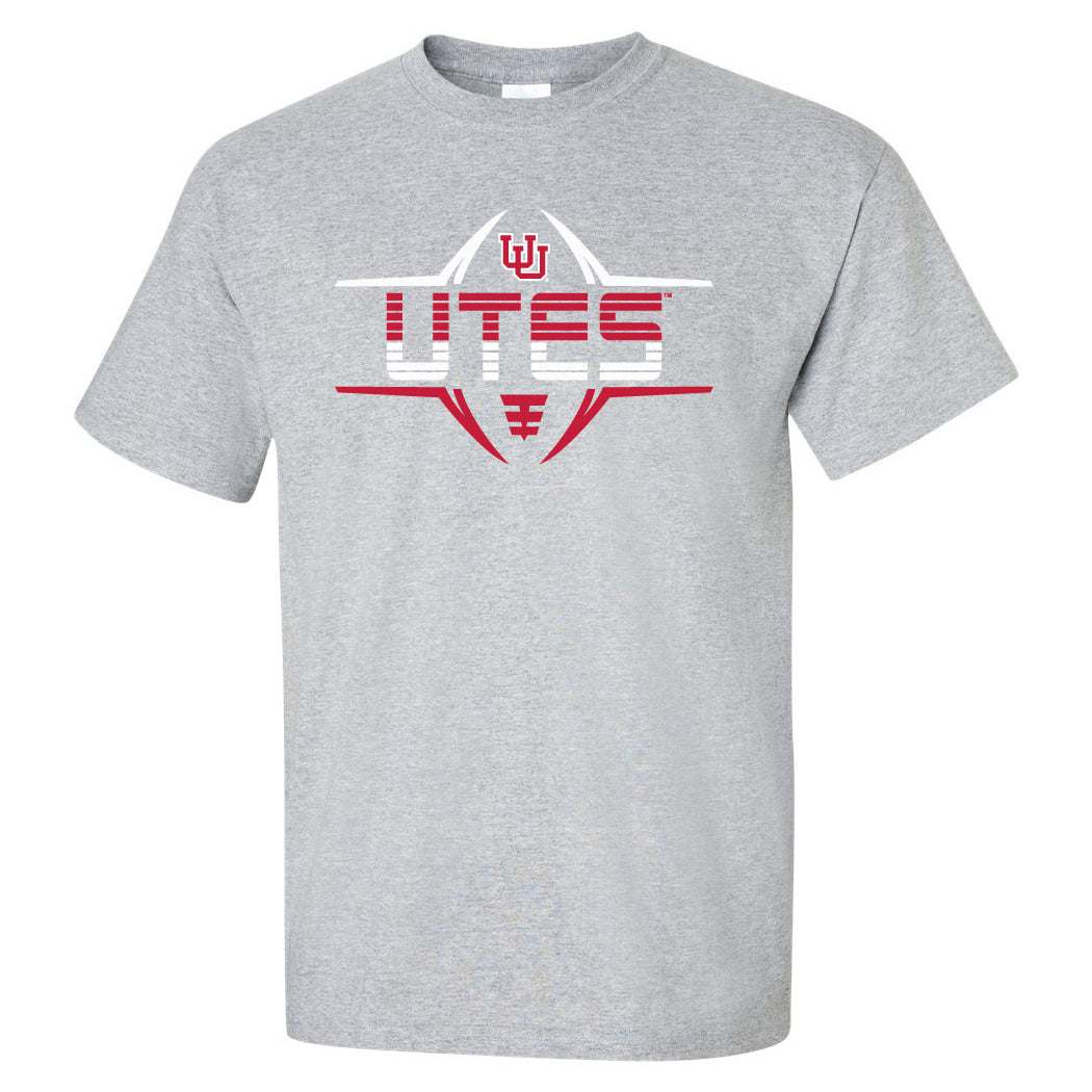 Utah Utes Tee Shirt - Striped UTES Football Laces
