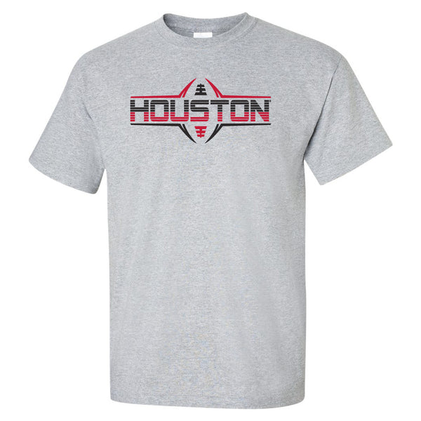 Houston Cougars Tee Shirt - Striped Houston Football Laces