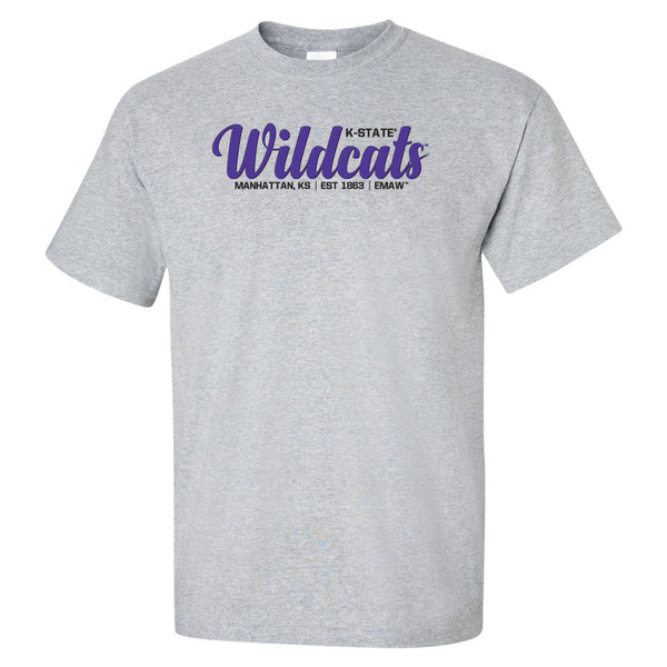 K-State Wildcats Tee Shirt - Script Wildcats EST 1863