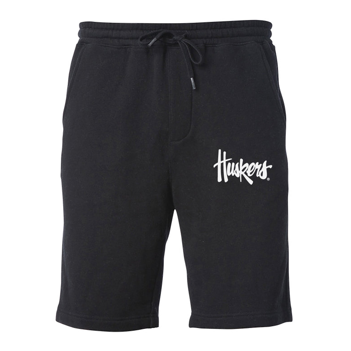 Nebraska Huskers Premium Fleece Shorts - White Script Huskers