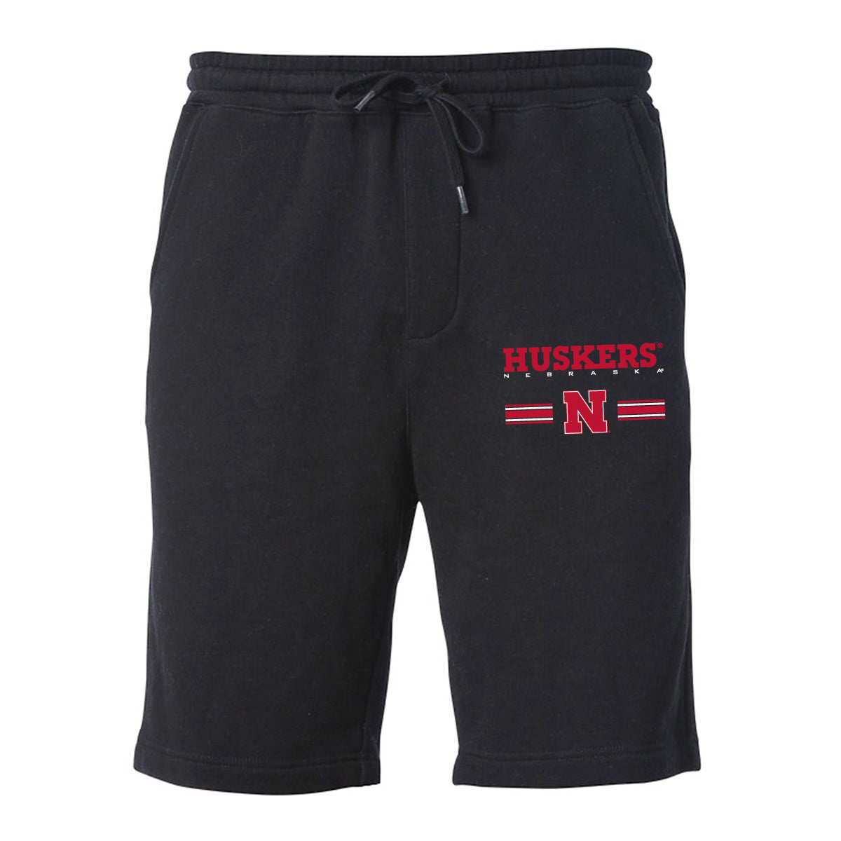 Nebraska Huskers Premium Fleece Shorts - Stripe Block N