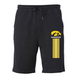 Iowa Hawkeyes Premium Fleece Shorts - Vertical Stripe with Tigerhawk