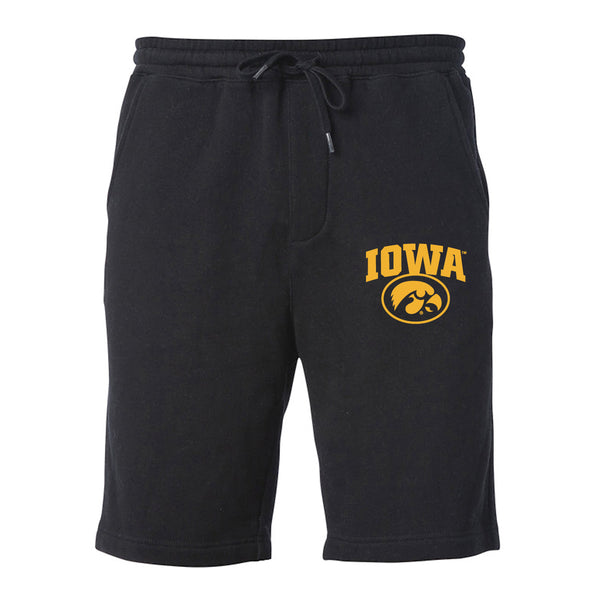 Iowa Hawkeyes Premium Fleece Shorts - Iowa with Tigerhawk Oval