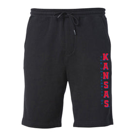 Kansas Jayhawks Premium Fleece Shorts - Vertical University of Kansas