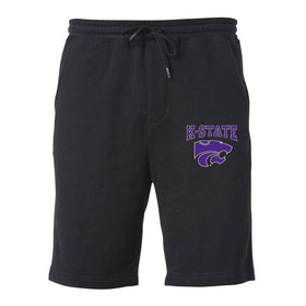 K-State Wildcats Premium Fleece Shorts - K-State Powercat Outline