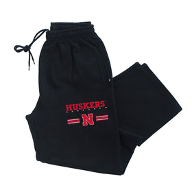 Nebraska Huskers Premium Fleece Sweatpants - Stripe Block N