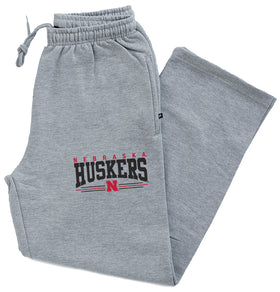 Nebraska Huskers Premium Fleece Sweatpants - Nebraska Huskers Stripe N