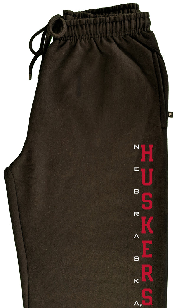 Nebraska Huskers Premium Fleece Sweatpants - Vertical Nebraska Huskers