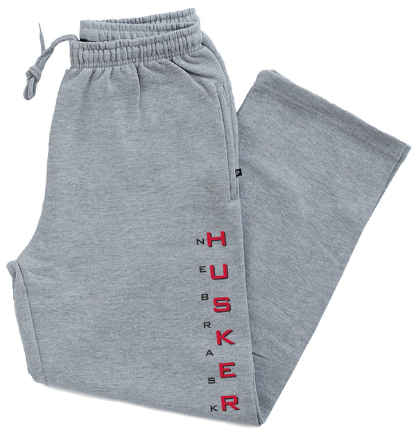 Nebraska Huskers Premium Fleece Sweatpants - Vertical Nebraska Huskers