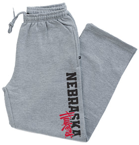 Nebraska Huskers Premium Fleece Sweatpants - Script Huskers Overlap Nebraska