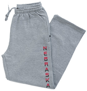 Nebraska Huskers Premium Fleece Sweatpants - Striped Vertical Nebraska