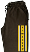 Iowa Hawkeyes Premium Fleece Sweatpants - Vertical Stripe with HAWKEYES