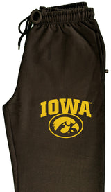 Iowa Hawkeyes Premium Fleece Sweatpants - IOWA Oval Tigerhawk on Black
