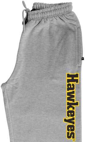 Iowa Hawkeyes Premium Fleece Sweatpants - Vertical Offset Hawkeyes on Gray