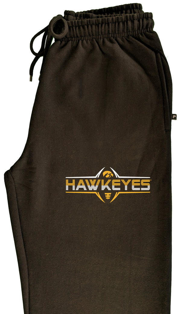 Iowa Hawkeyes Premium Fleece Sweatpants - Striped Hawkeyes Football Laces