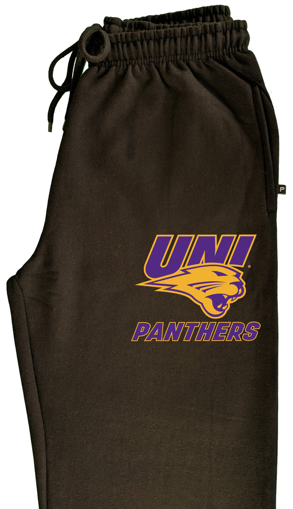 Northern Iowa Panthers Premium Fleece Sweatpants - Purple and Gold Primary Logo