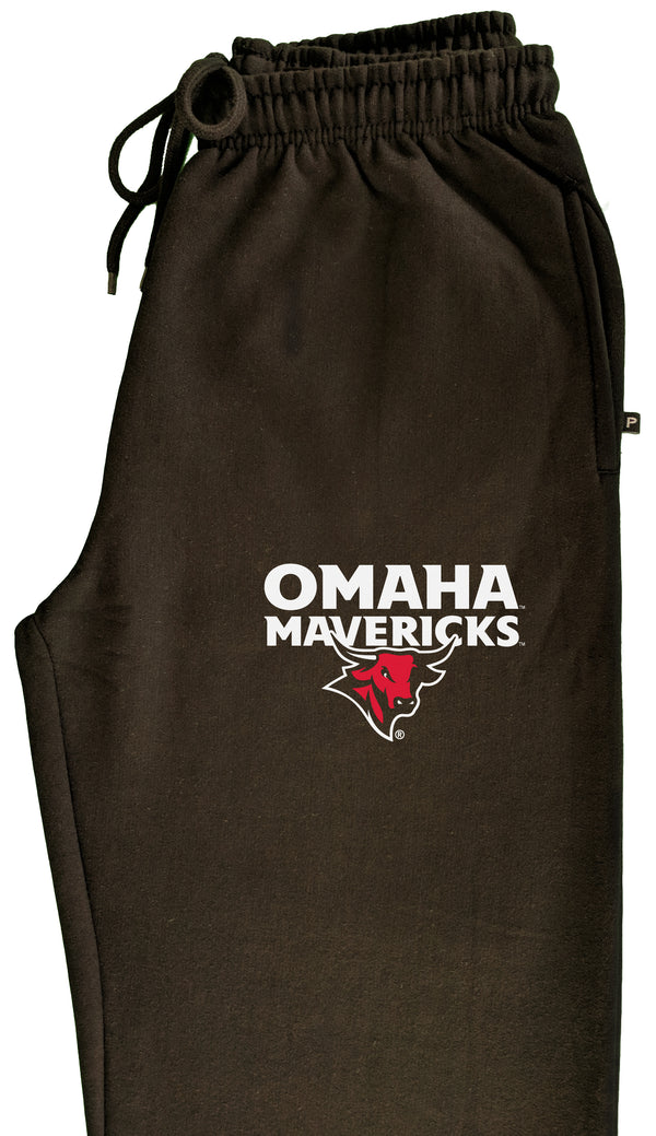 Omaha Mavericks Premium Fleece Sweatpants - Omaha Mavericks with Bull on Black