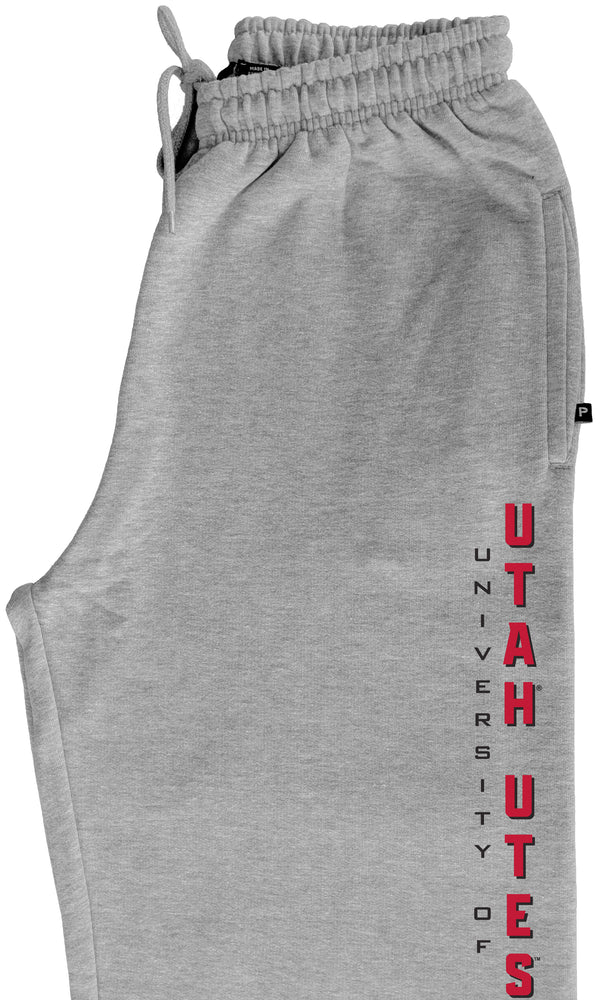 Utah Utes Premium Fleece Sweatpants - Vertical Utah Utes
