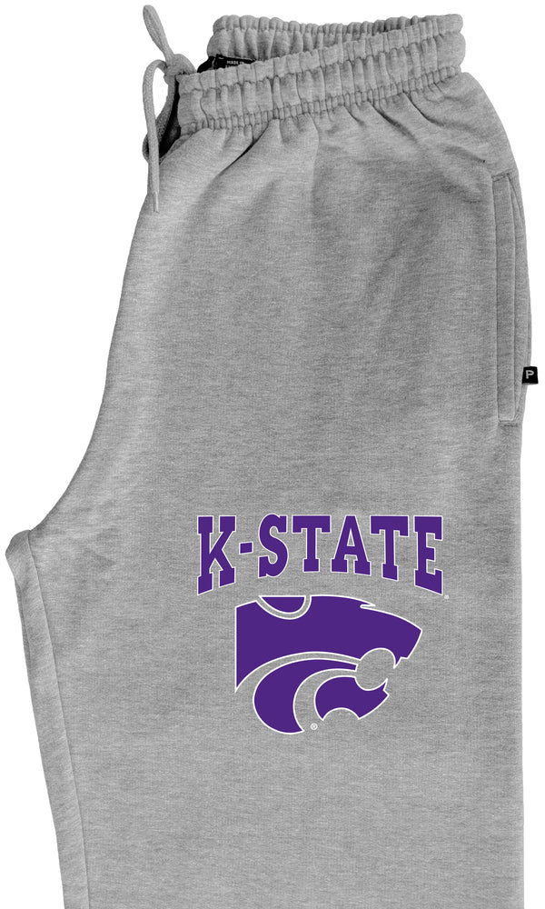 K-State Wildcats Premium Fleece Sweatpants - K-State Powercat with Outline