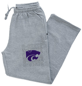 K-State Wildcats Premium Fleece Sweatpants - Powercat Overlay