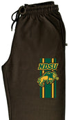 NDSU Bison Premium Fleece Sweatpants - Bison Logo Vertical Stripe