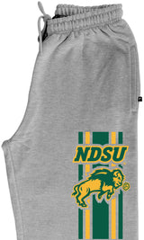 NDSU Bison Premium Fleece Sweatpants - Bison Logo Vertical Stripe