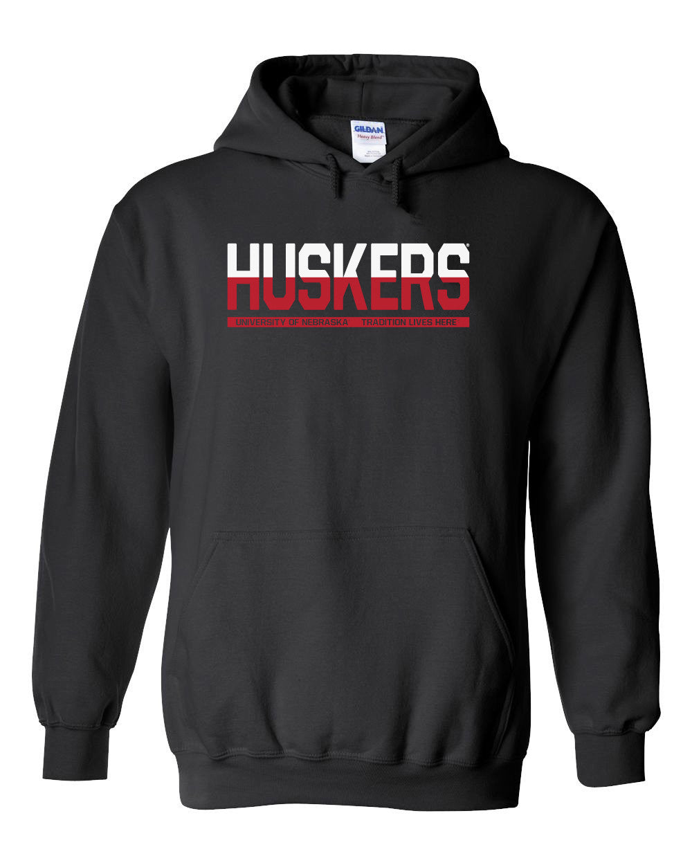 Nebraska Cornhuskers ½ & ½ "HUSKERS" Hooded Sweatshirt
