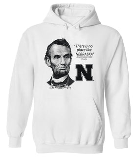 Nebraska Huskers Hooded Sweatshirt - Abe Lincoln No Place Like