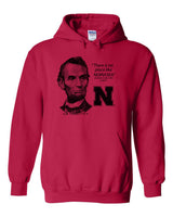 Abe Lincoln "No place like NEBRASKA" Huskers Hooded Sweatshirt