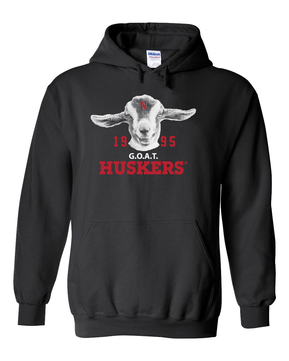 1995 Nebraska Huskers G.O.A.T. (Greatest of all Time) Hooded Sweatshirt