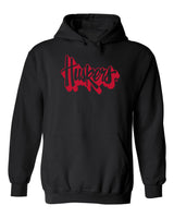 Nebraska Huskers Hooded Sweatshirt - Red Script Huskers Outline