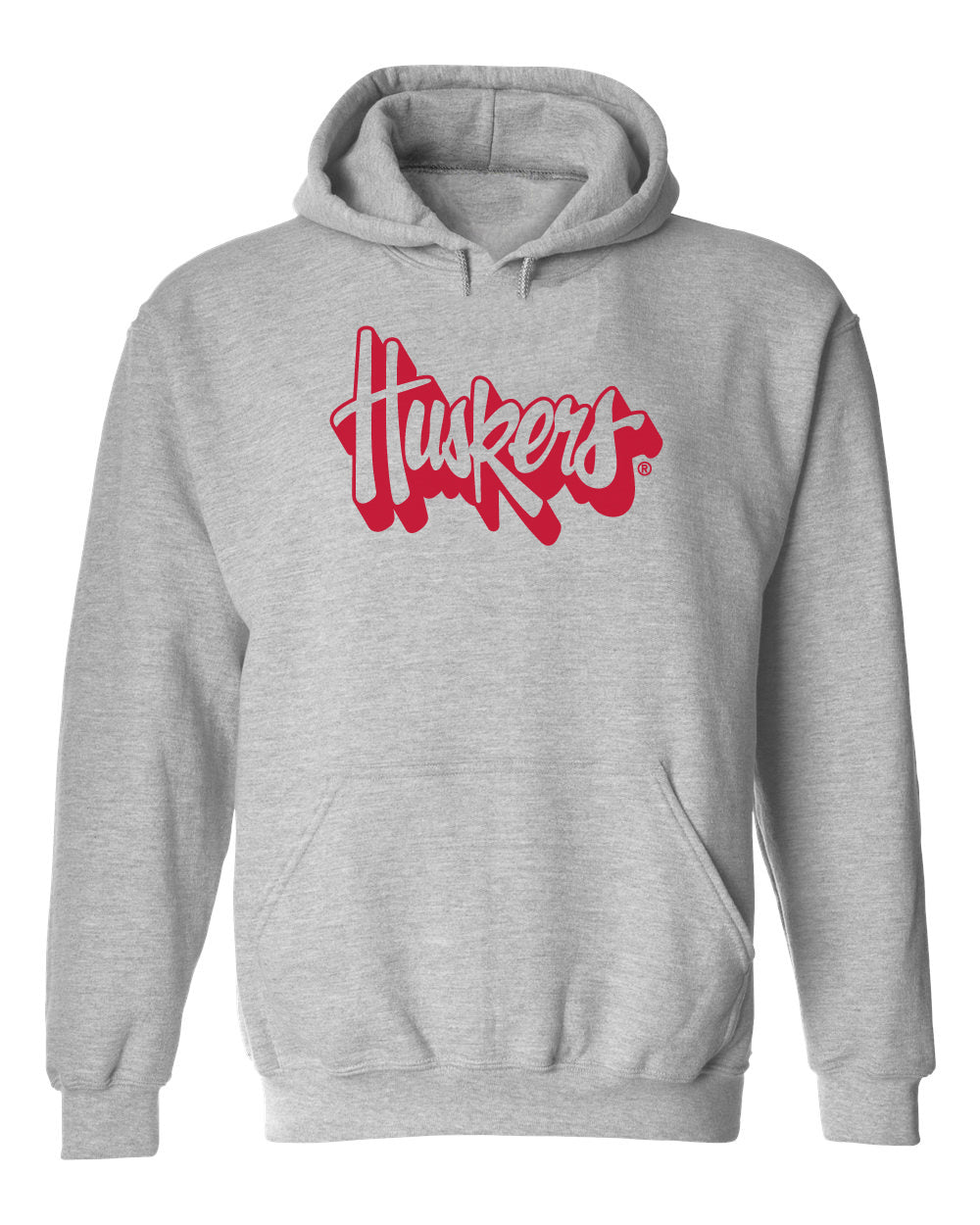 Nebraska Huskers Hooded Sweatshirt - Red Script Huskers Outline