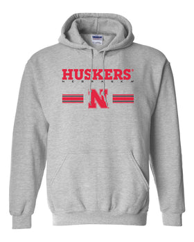 Nebraska Husker Hooded Sweatshirt - HUSKERS Stripe N