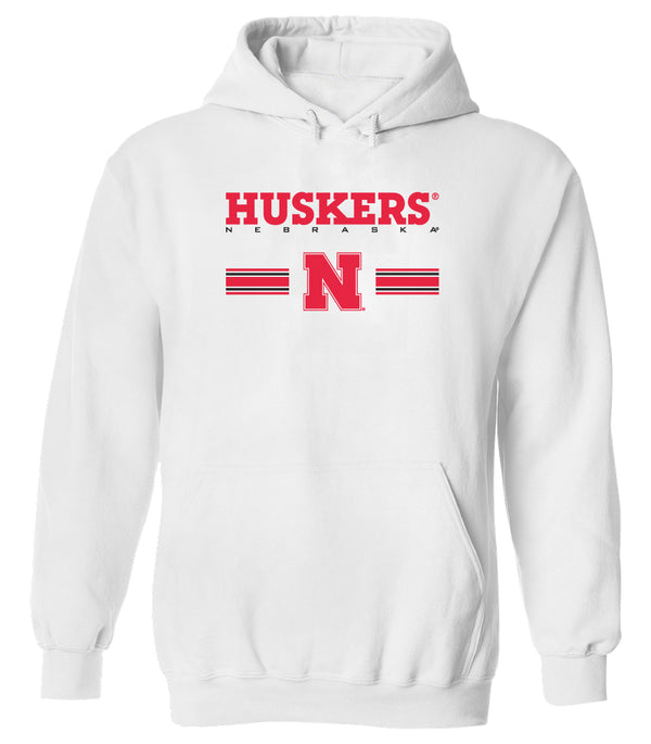 Nebraska Huskers Hooded Sweatshirt - HUSKERS Stripe Block N