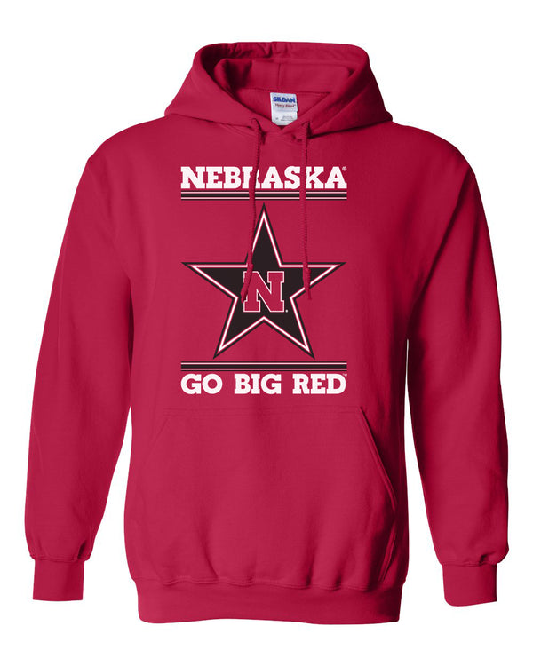 Nebraska Husker Sweatshirt Hooded - Star N GO BIG RED