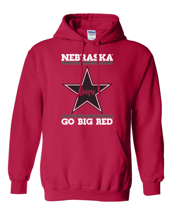 Nebraska Husker Sweatshirt Hooded - Star Huskers GO BIG RED