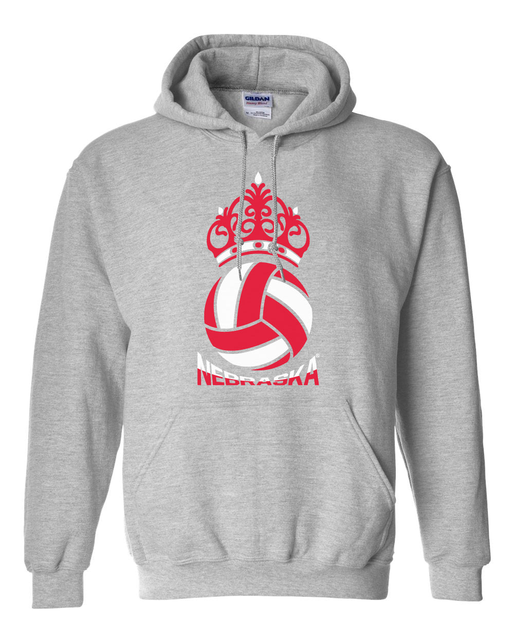 Nebraska Huskers Hooded Sweatshirt - Nebraska Huskers Volleyball Crown