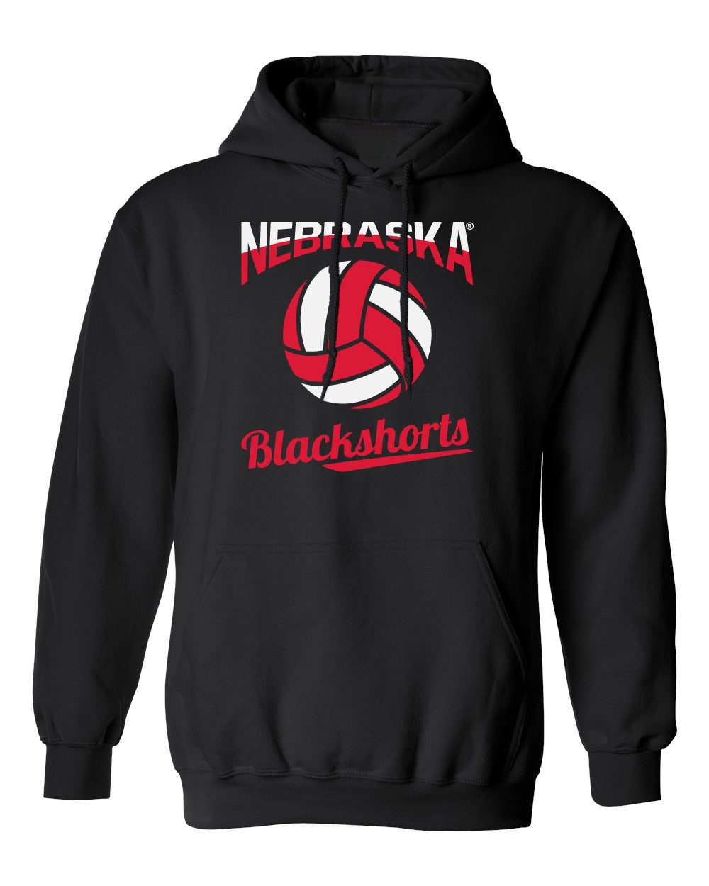 Nebraska Huskers Hooded Sweatshirt - Nebraska Volleyball Blackshorts
