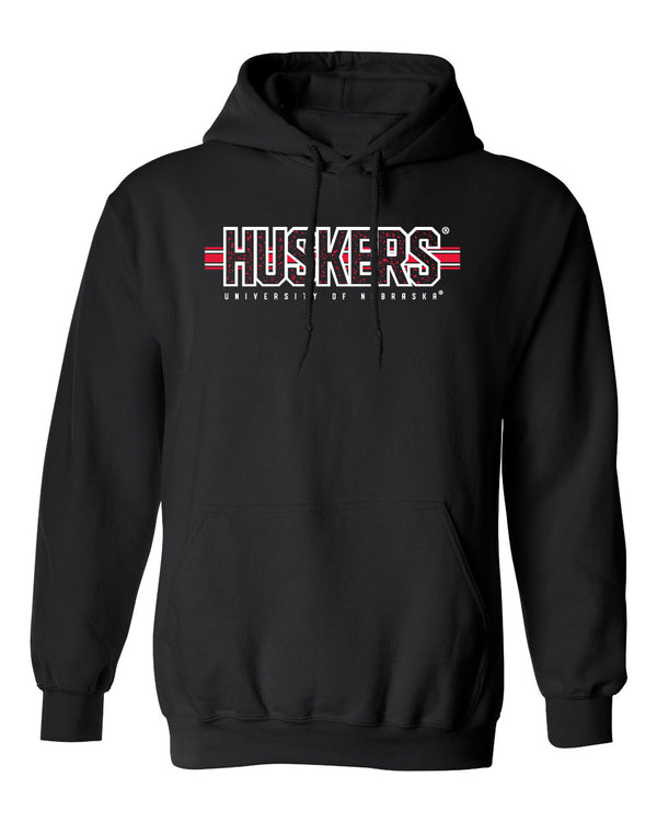 Nebraska Huskers Hooded Sweatshirt - Huskers Horizontal Stripe