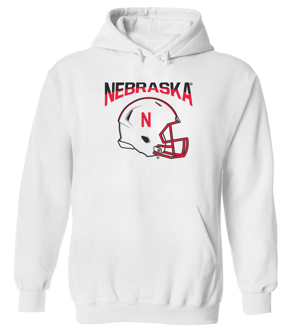 Nebraska Huskers Hooded Sweatshirt - Nebraska Huskers Football Helmet