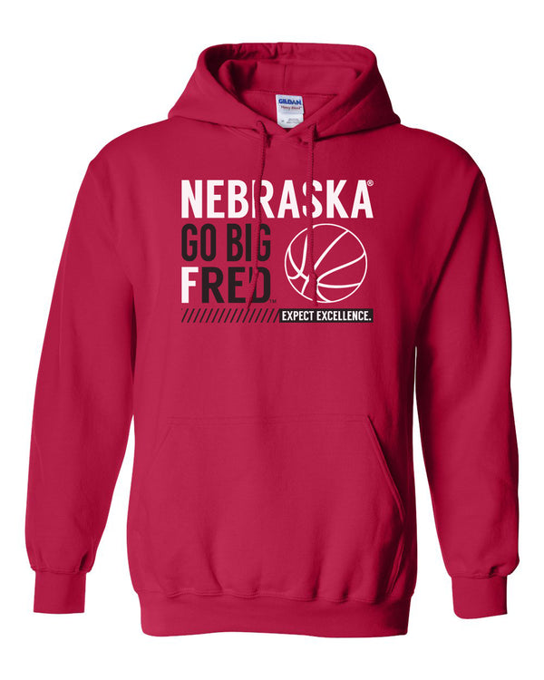 Nebraska Huskers Hooded Sweatshirt - Nebraska Basketball - GO BIG FRED