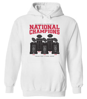 Nebraska Huskers Hooded Sweatshirt - Football National Champions Trophies