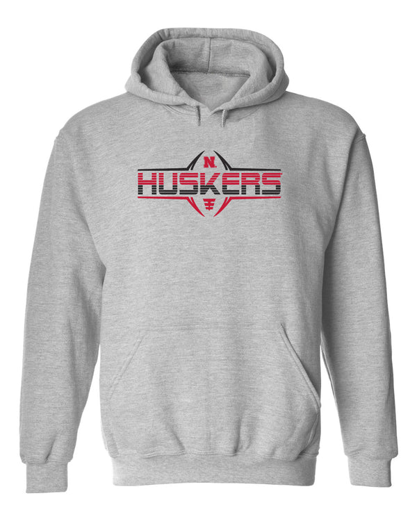 Nebraska Huskers Hooded Sweatshirt - Striped HUSKERS Football Laces