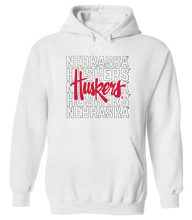 Nebraska Huskers Hooded Sweatshirt - Script Huskers Overlay