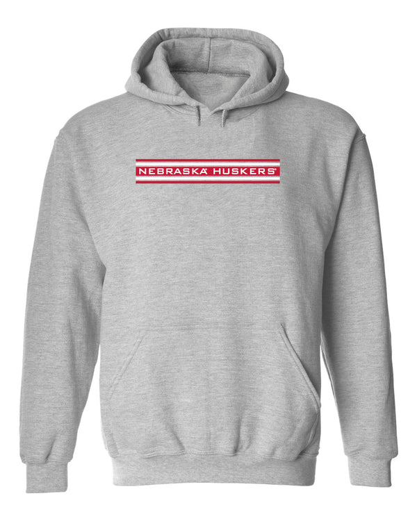 Nebraska Huskers Hooded Sweatshirt - Nebraska Huskers Horiz Stripe