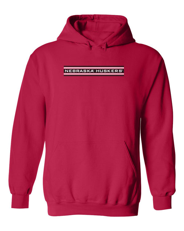 Nebraska Huskers Hooded Sweatshirt - Nebraska Huskers Horiz Stripe